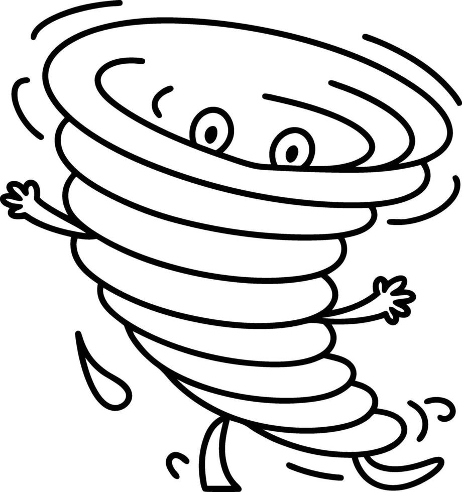 Creative Tornado Drawing for Kids to Color and Enjoy vector
