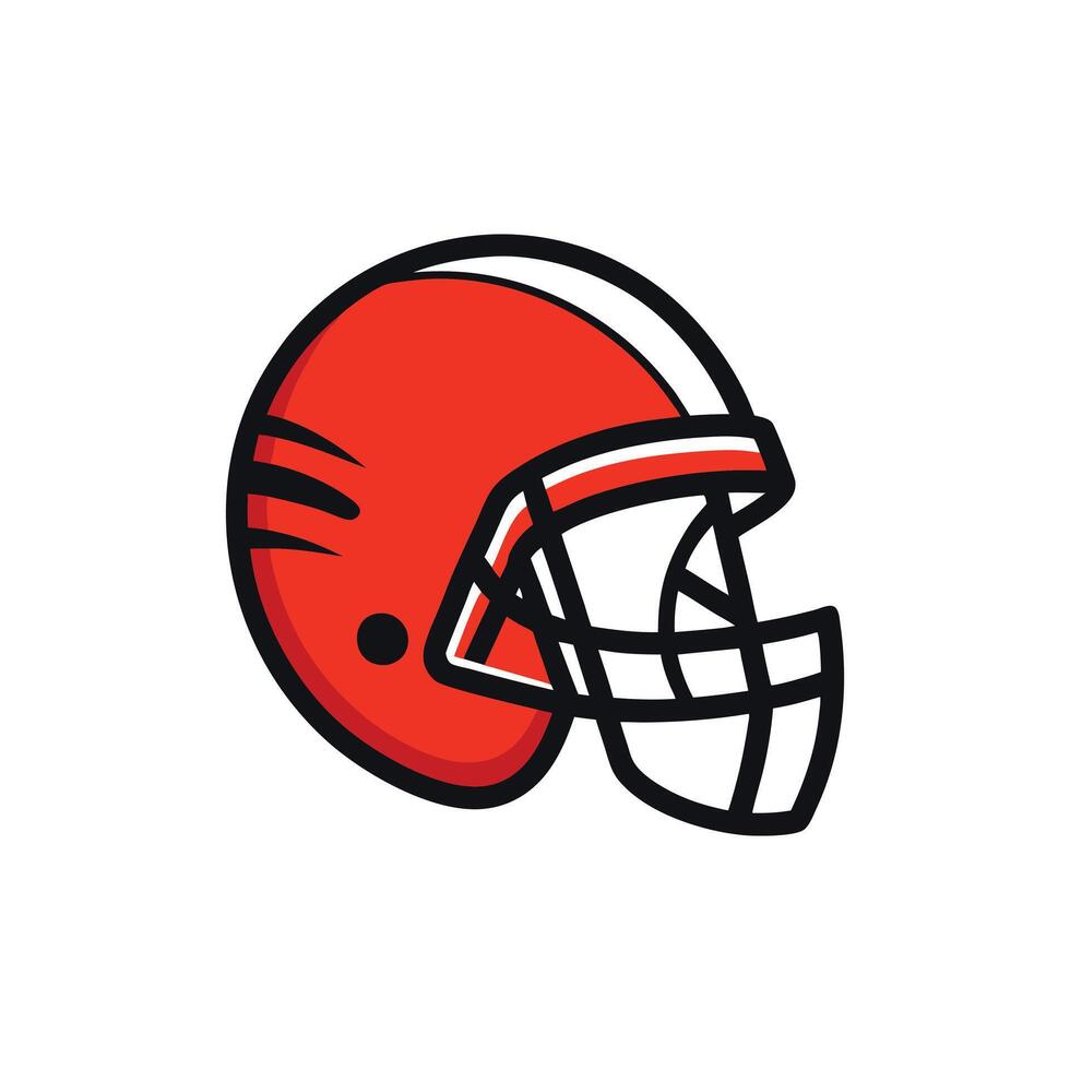 Detailed Graphic of a Football Helmet for Creative Designs on White Background vector
