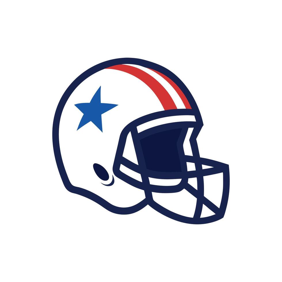 High-Quality Illustration of an American Football Helmet on White Background vector
