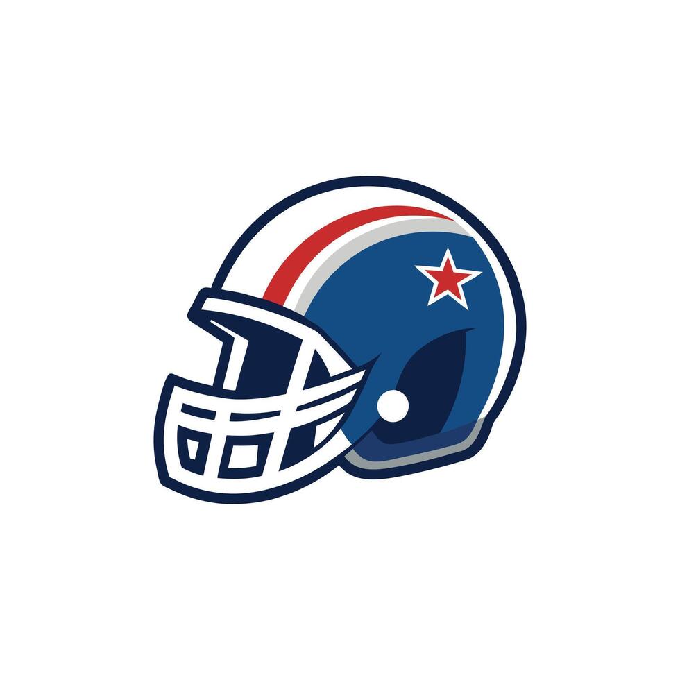 Creative American Football Helmet Design on White Background on White Background vector