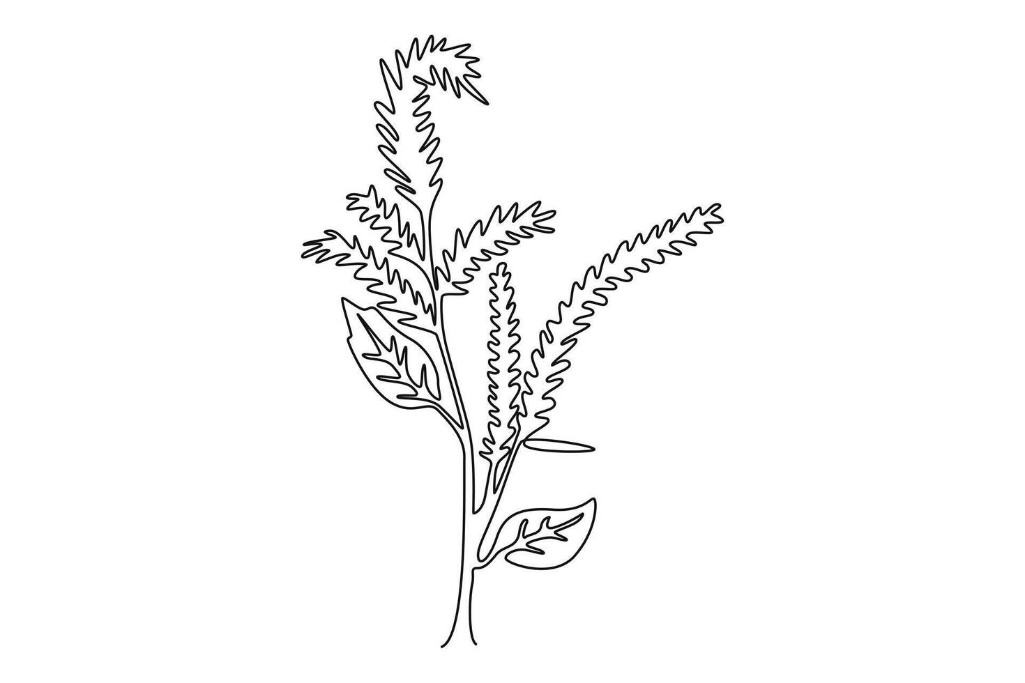 Single continuous line drawing beauty fresh amaranthus for garden logo. Decorative amaranth flower concept for home wallpaper decor art poster print. One line draw graphic design illustration vector