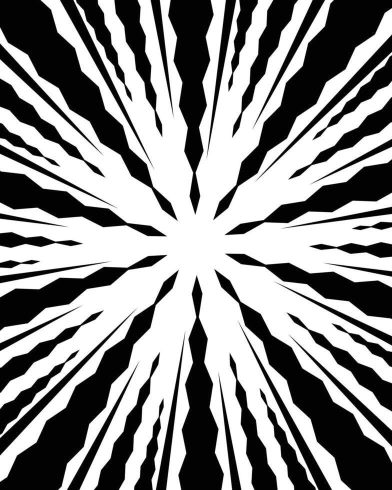 Abstract black and white radial swirl lines background vector