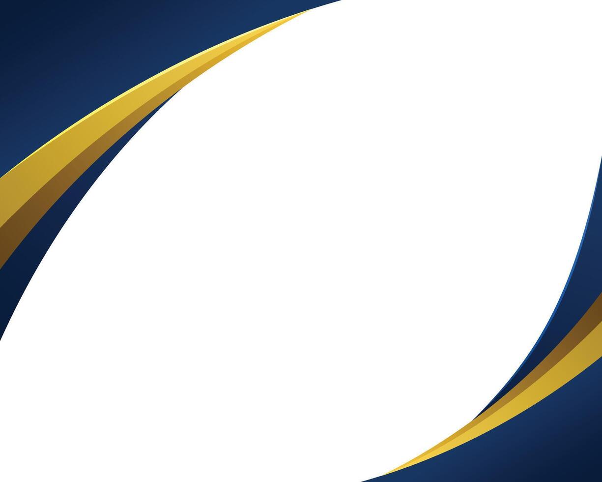 Luxury gold blue border modern business background vector