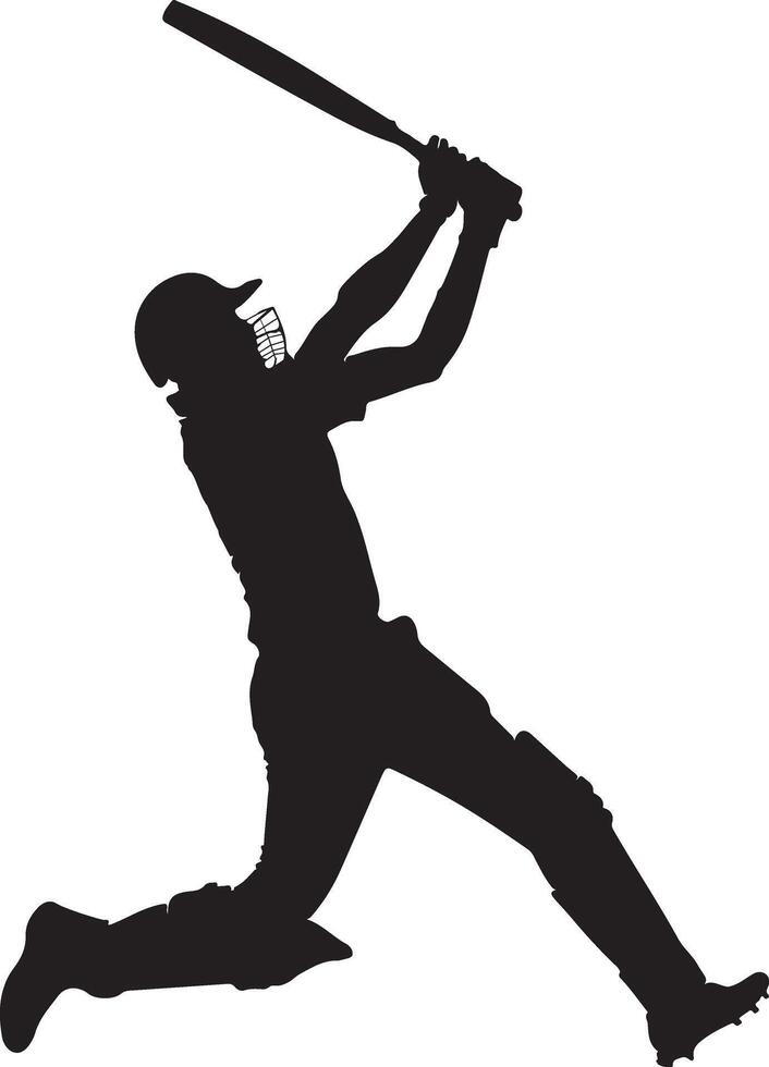 Cricket Batsman Silhouettes Dynamic Designs vector