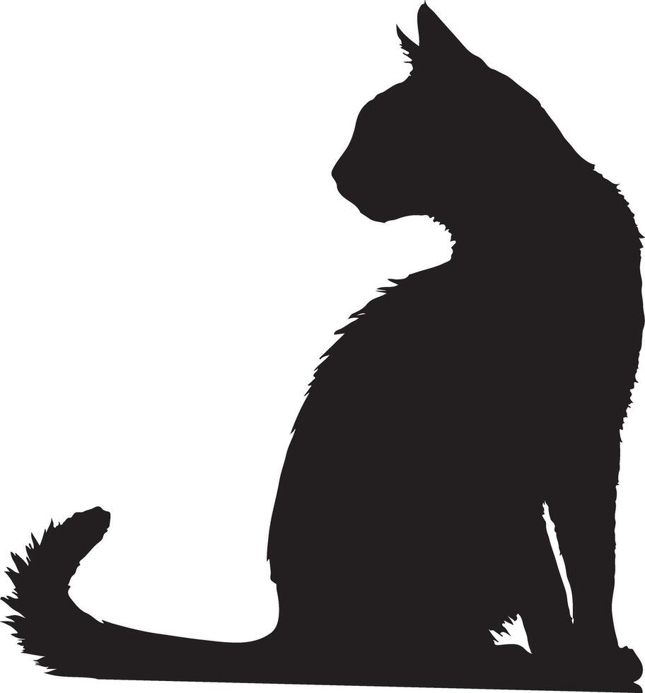 Cat sitting Silhouette Elegant Designs for Crafts and Decor vector