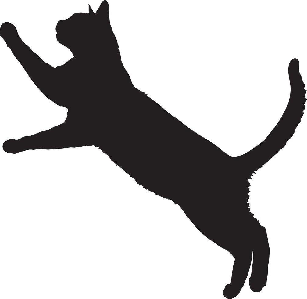 Cat playing Silhouette Elegant Designs for Crafts and Decor vector