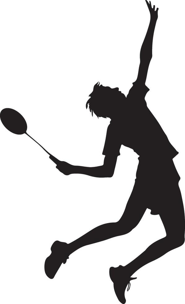 Badminton Player smash Silhouette Dynamic Designs for Sports Graphics vector