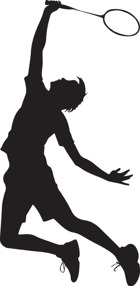Badminton Player Silhouette vector