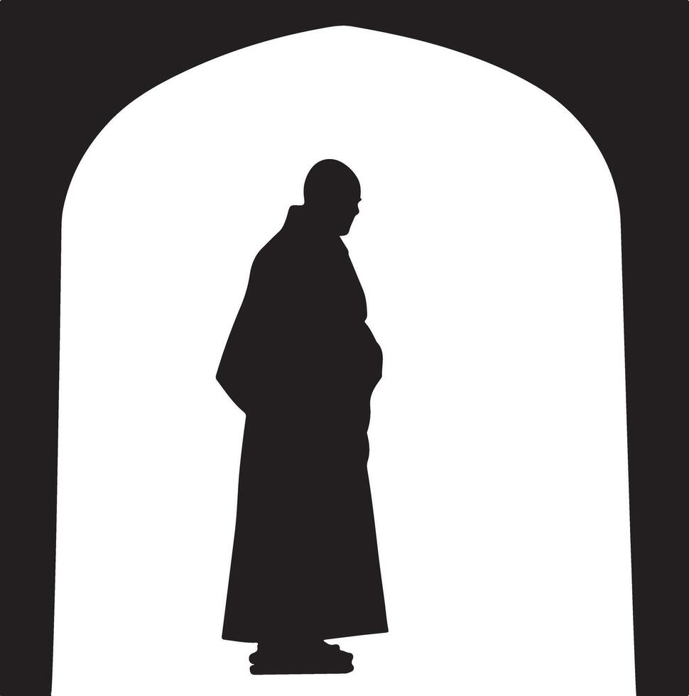 Buddhist Monk Silhouettes Serene Designs for Spiritual Projects vector