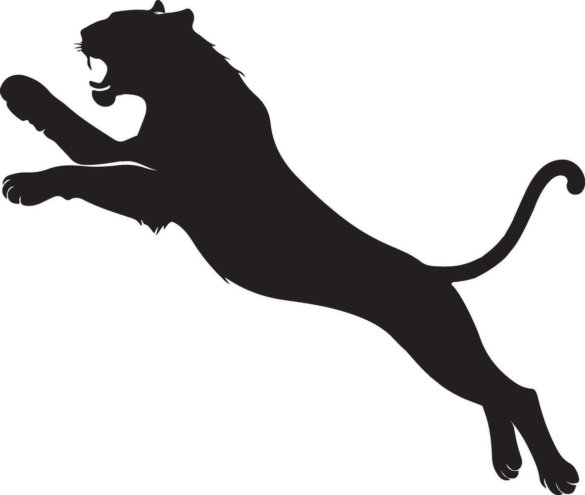Tiger Silhouettes for Tattoos Bold and Striking Designs vector