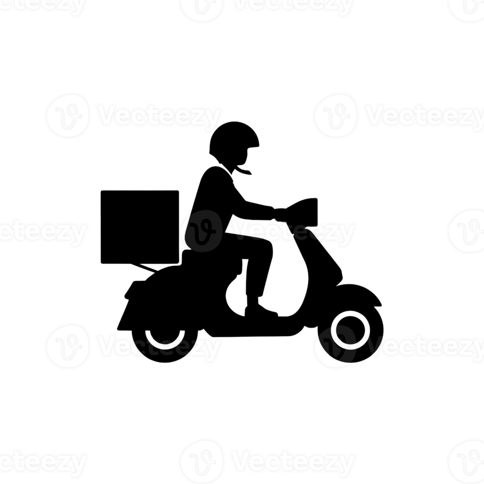 Delivery Rider on Scooter isolated on transparent background png