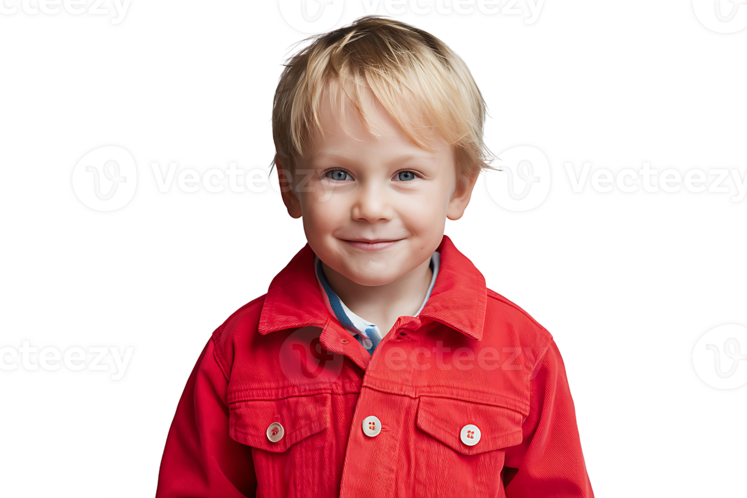 Adorable Toddler in Red Jacket Studio Portrait on transparent background png