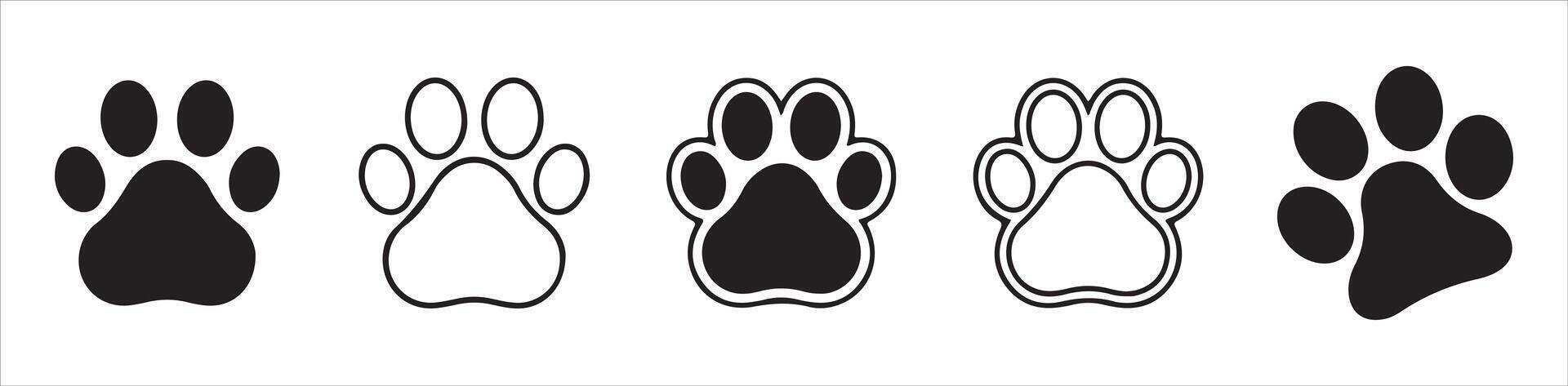 Paw icon set illustration. vector