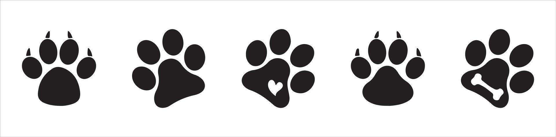Paw print sign and symbol.Paw icon illustration. Silhouette of cat and dog paw print. Illustration EPS vector
