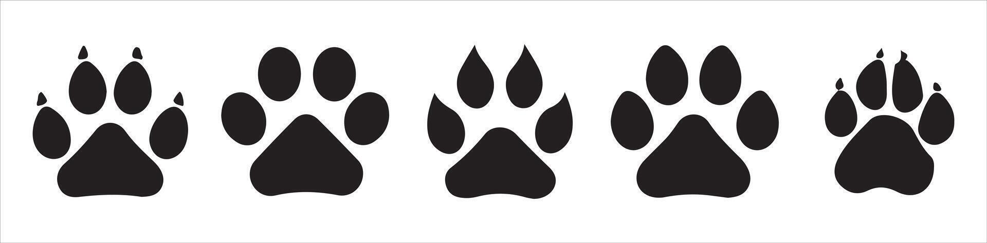 Paw icon illustration. Silhouette of cat and dog paw print. vector