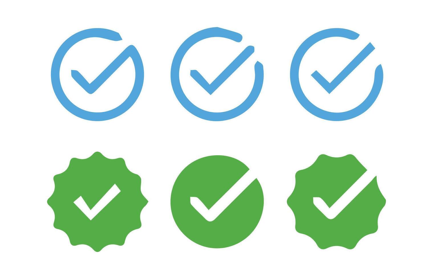 Set of check mark icon on a white background vector