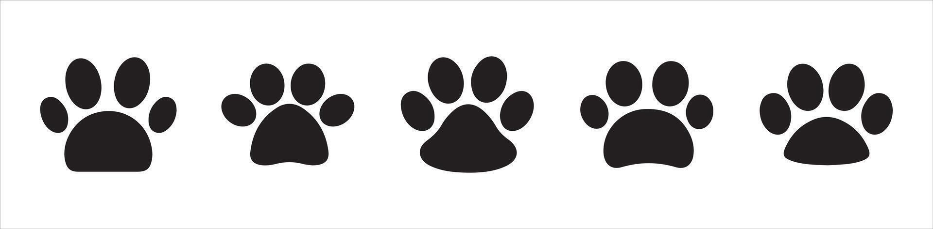 Paw icon set illustration. paw print sign and symbol. dog or cat paw vector