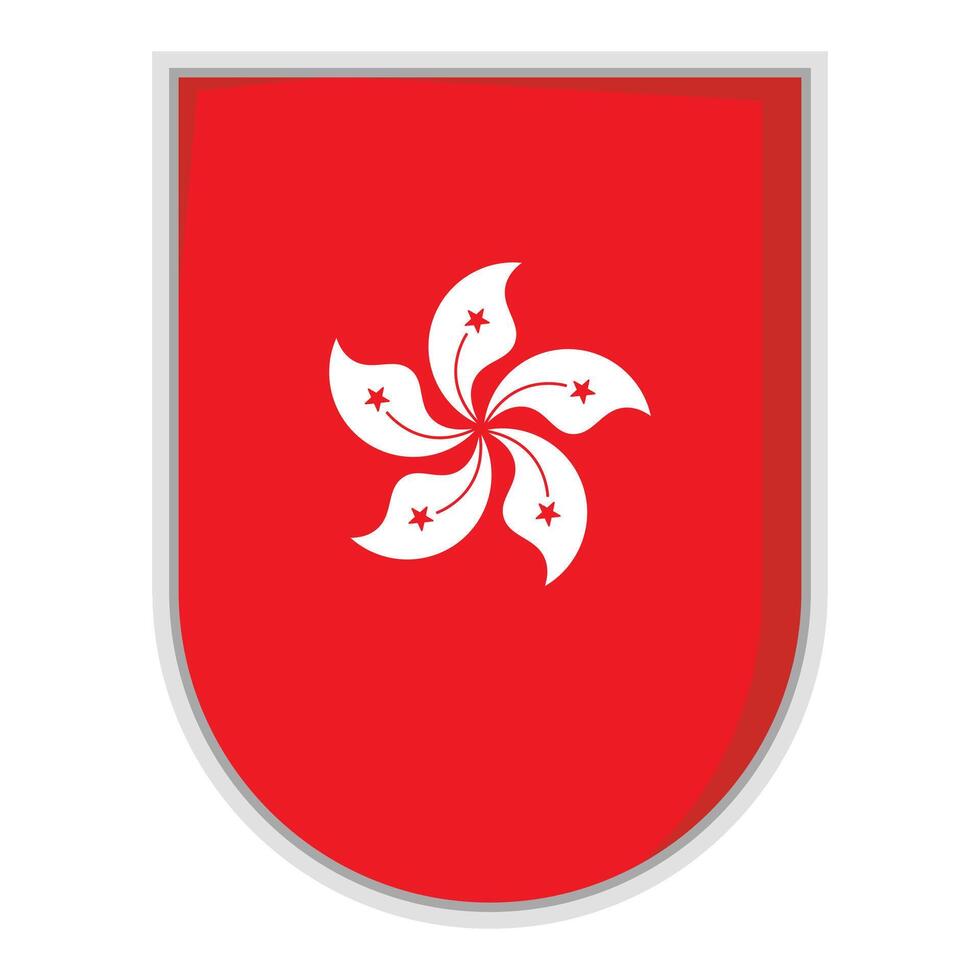 Hongkong national flag shield Badge element clipart vector