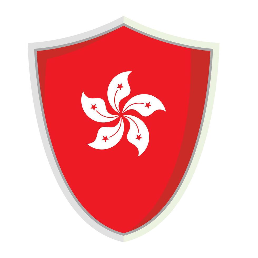 Hongkong national flag shield Badge vector