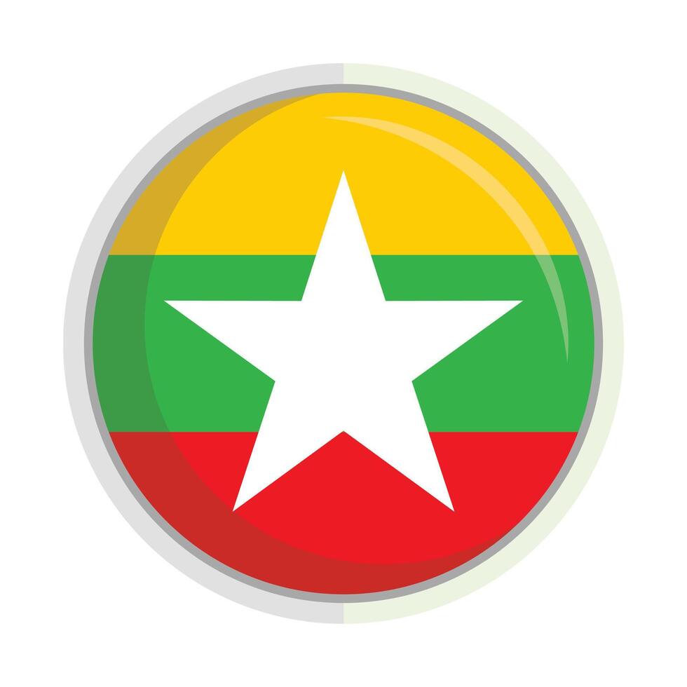 Myanmar national flag Badge vector