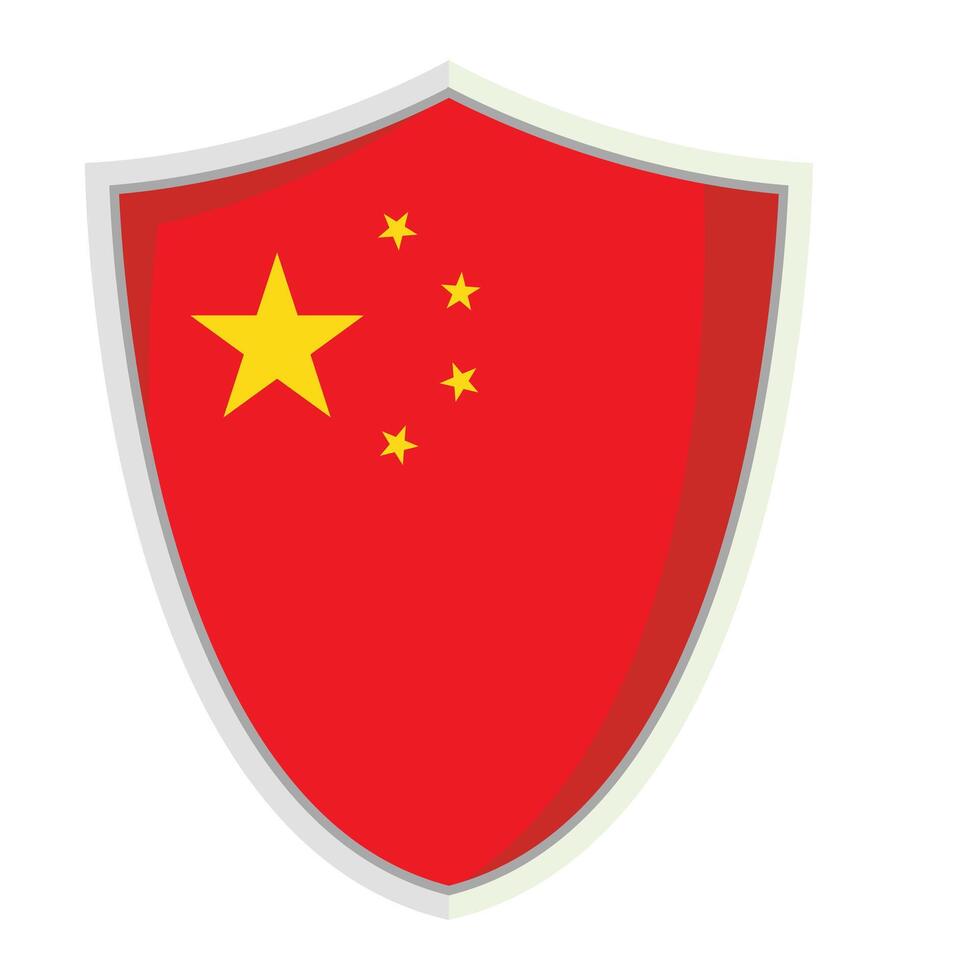 China national flag shield Badge vector