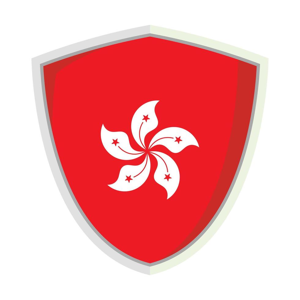 Hongkong national flag shield Badge element vector