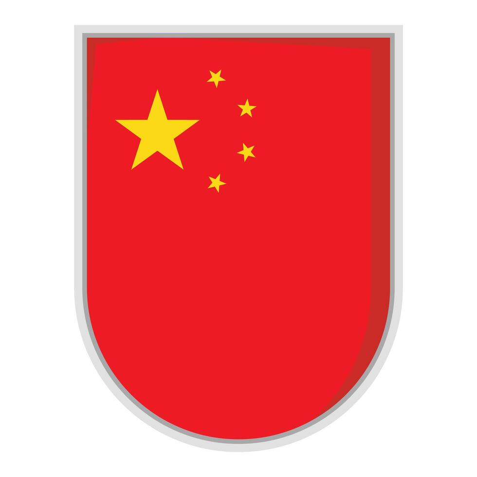 China national flag shield Badge clipart vector