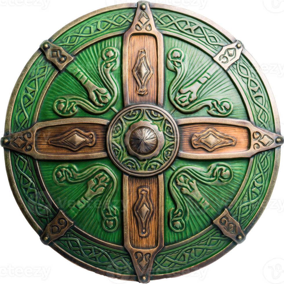 Celtic warrior shield isolated St. Patrick theme png
