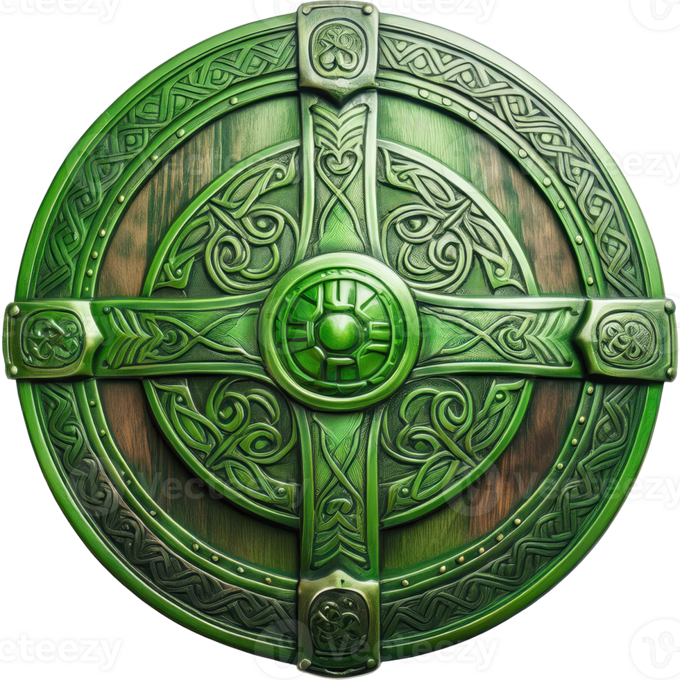 Celtic warrior shield St Patrick's Day theme png