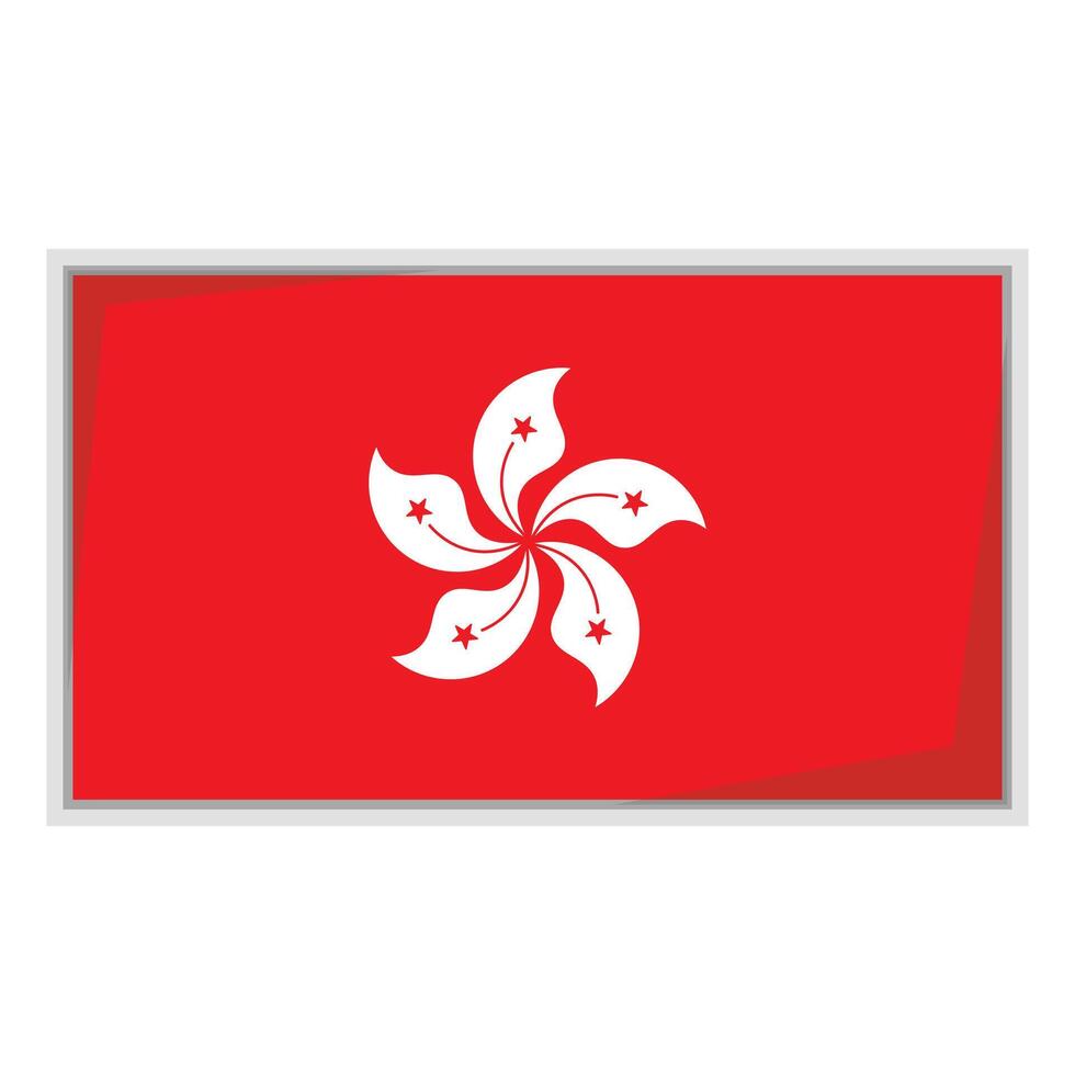 Hongkong flag shield Badge vector