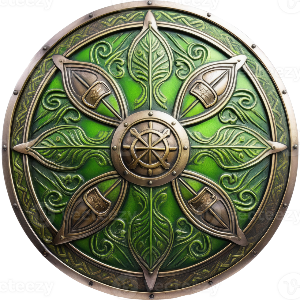 Celtic warrior shield St Patrick's Day theme isolated png