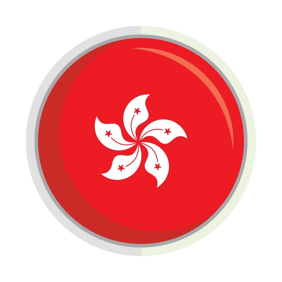 Hongkong national flag Badge vector