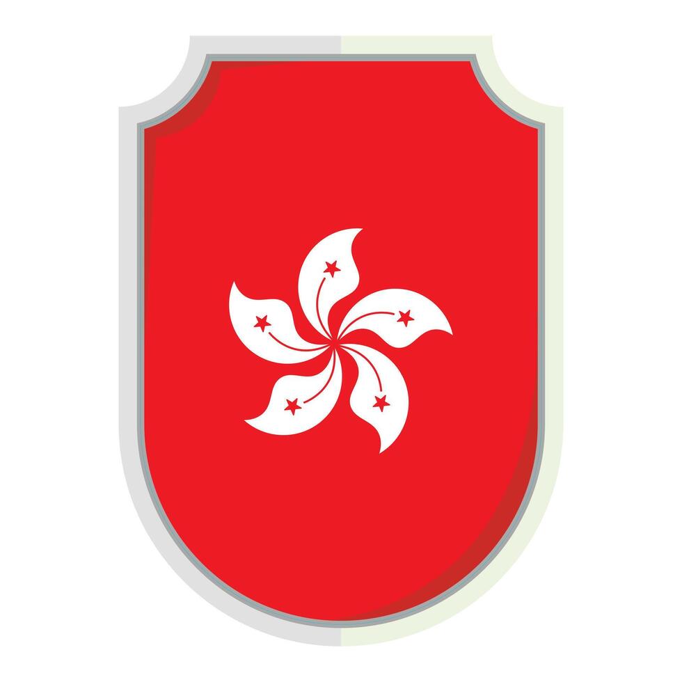 Hongkong flag shield Badge element vector