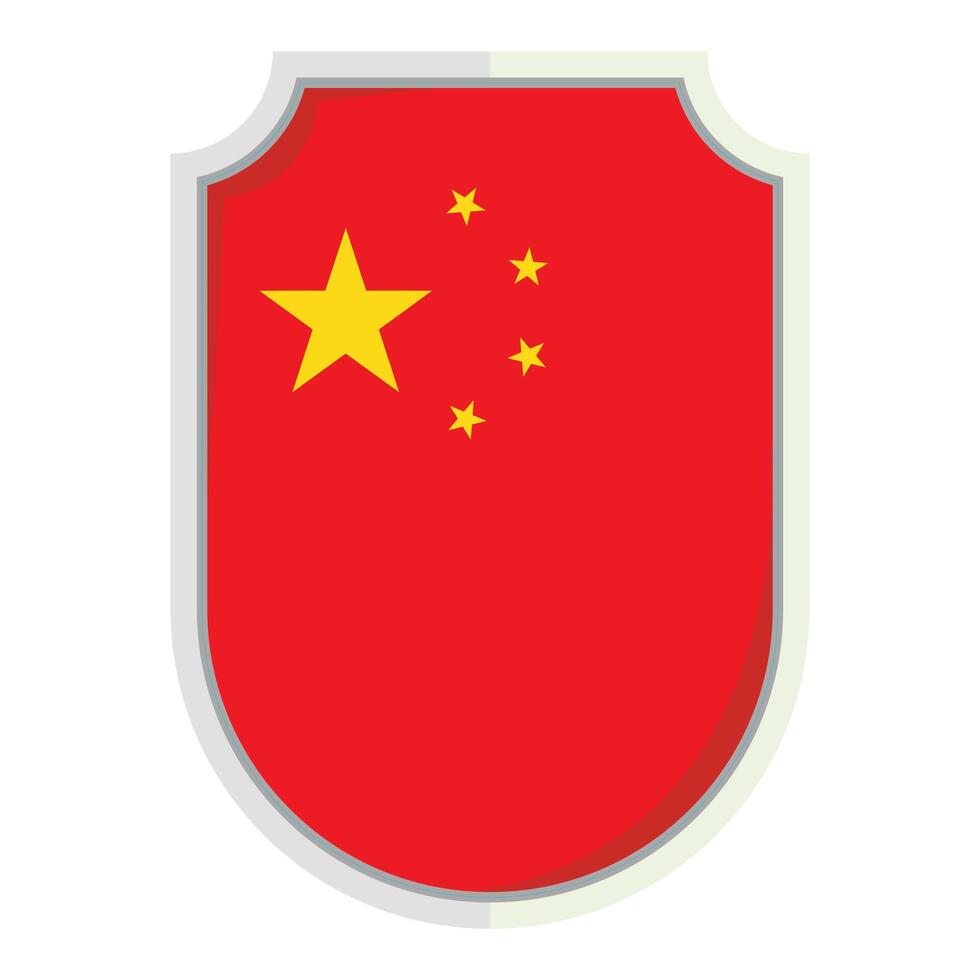 China national flag shield Badge element clipart vector