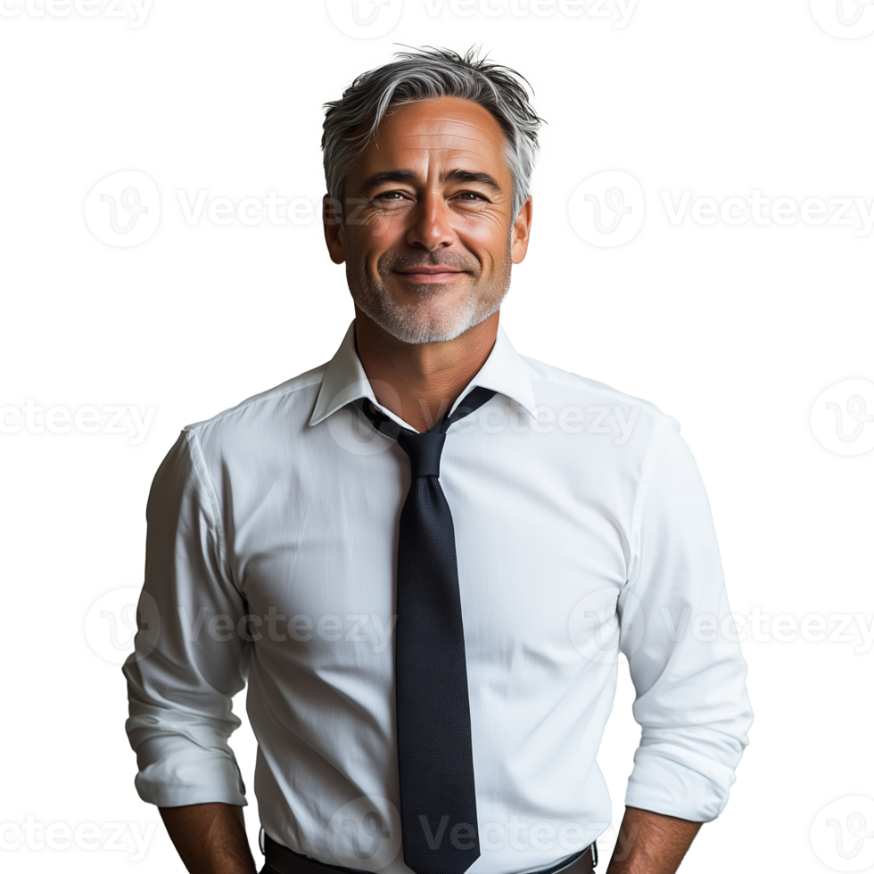 Confident man in formal attire smiling against a plain background png