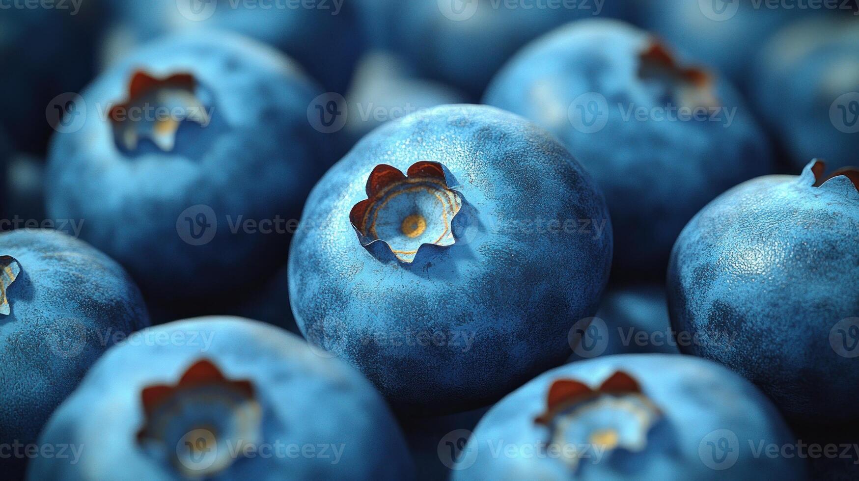 Luscious blueberries resting together, ready to be picked and enjoyed photo