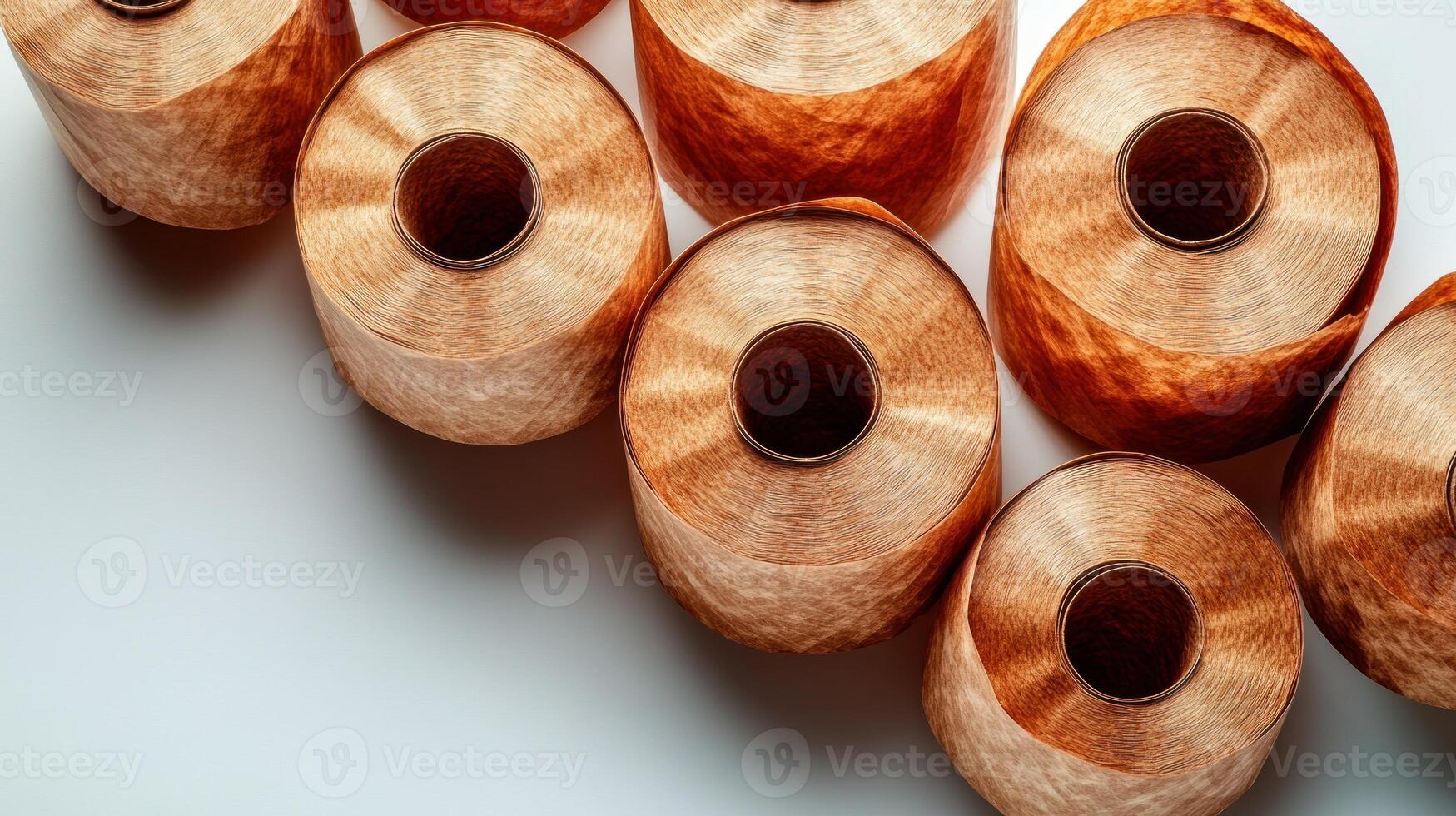 Beautifully arranged threads showcase their intricate textures and earthy colors photo