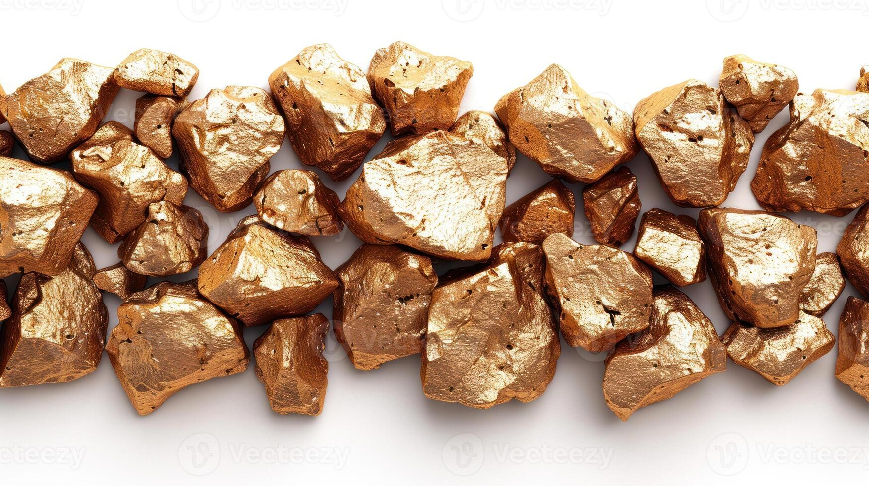 Brightly polished golden nuggets create a stunning visual arrangement photo