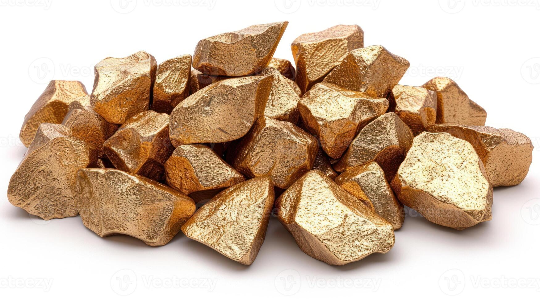 Shimmering golden nuggets capture light in a stunning display of texture photo