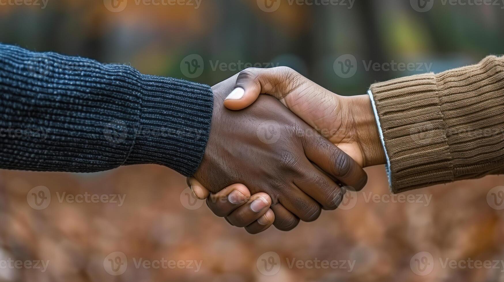 Two hands shake, signifying a moment of connection photo