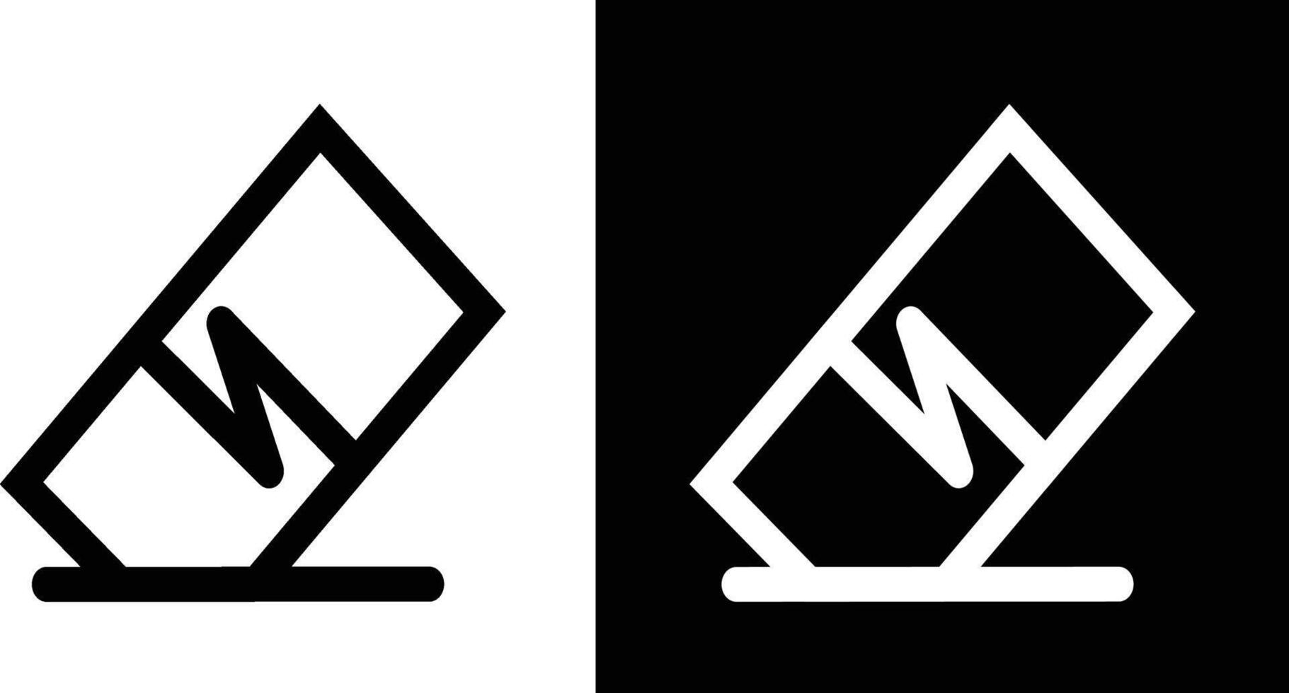 Minimalist Black and White Icon with Creative Geometric Symbol Design vector