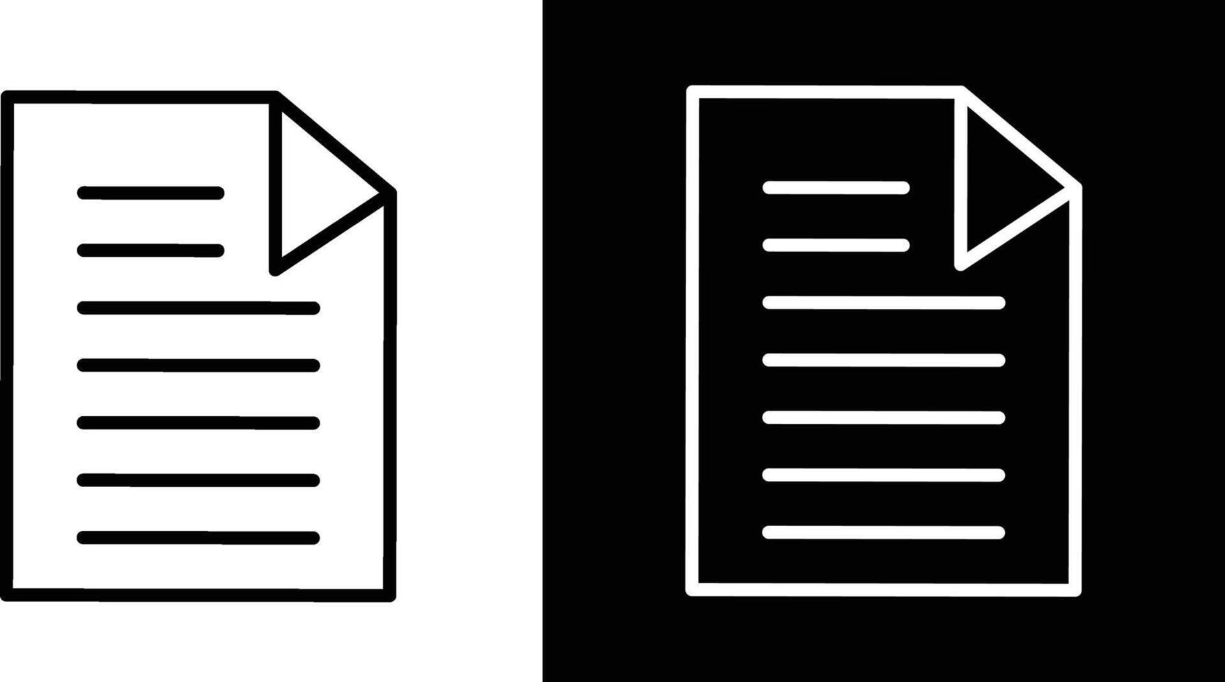 Minimalistic Icon of Document Pages in Contrasting Black and White Styles vector