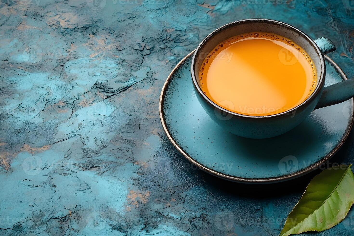 Rustic Tea Setting with Turquoise Tones for Cozy Morning Vibes photo
