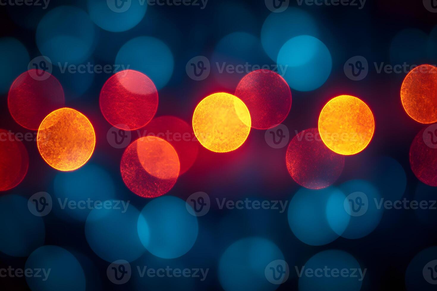 Vibrant Bokeh Effect Red and Blue Circles for Creative Background Design photo