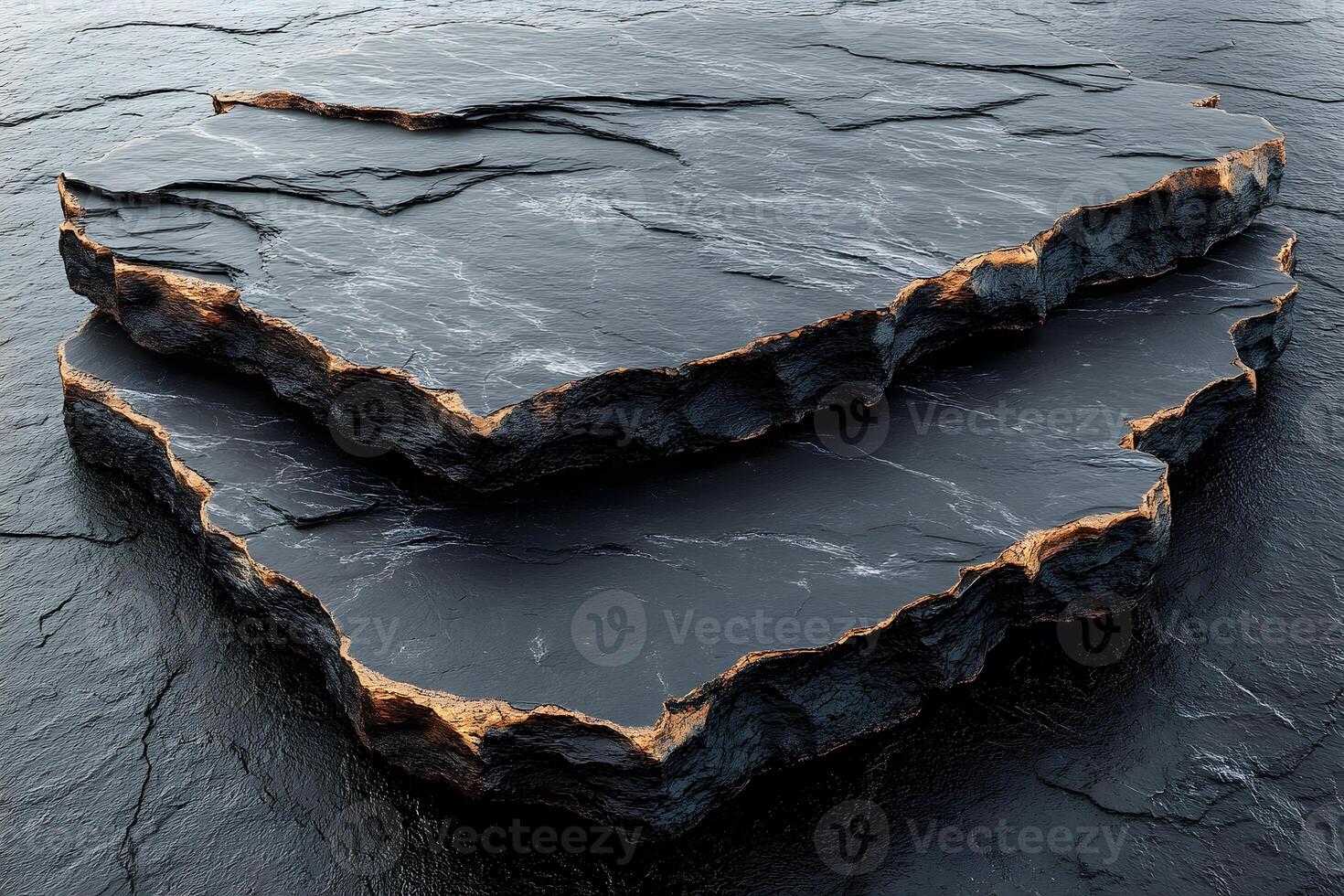 Abstract Geological Layers of Textured Slate with Eroded Edges for Design and Background photo