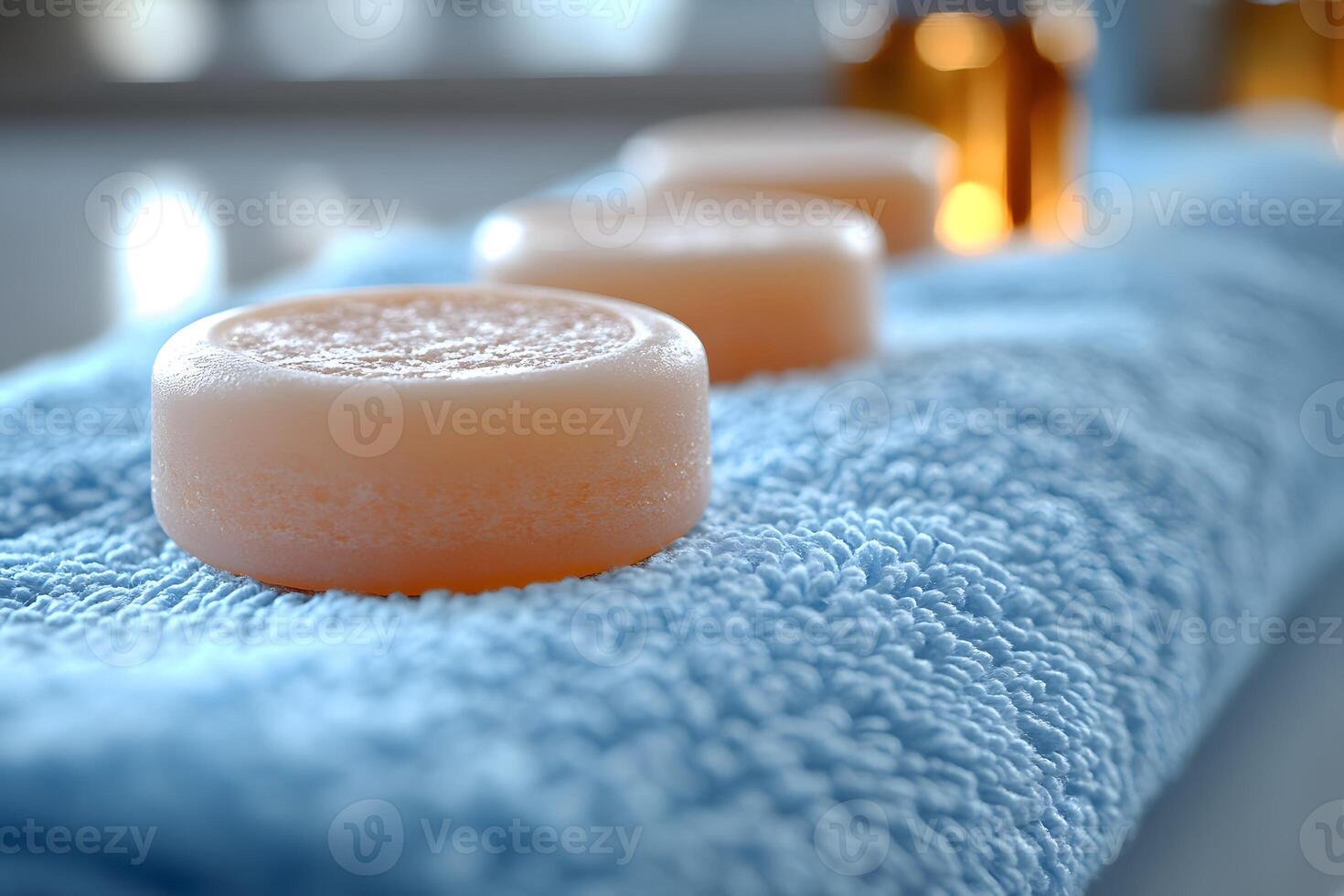 Spa Serenity Artisan Soap Bars on Plush Towels for Skincare and Relaxation photo