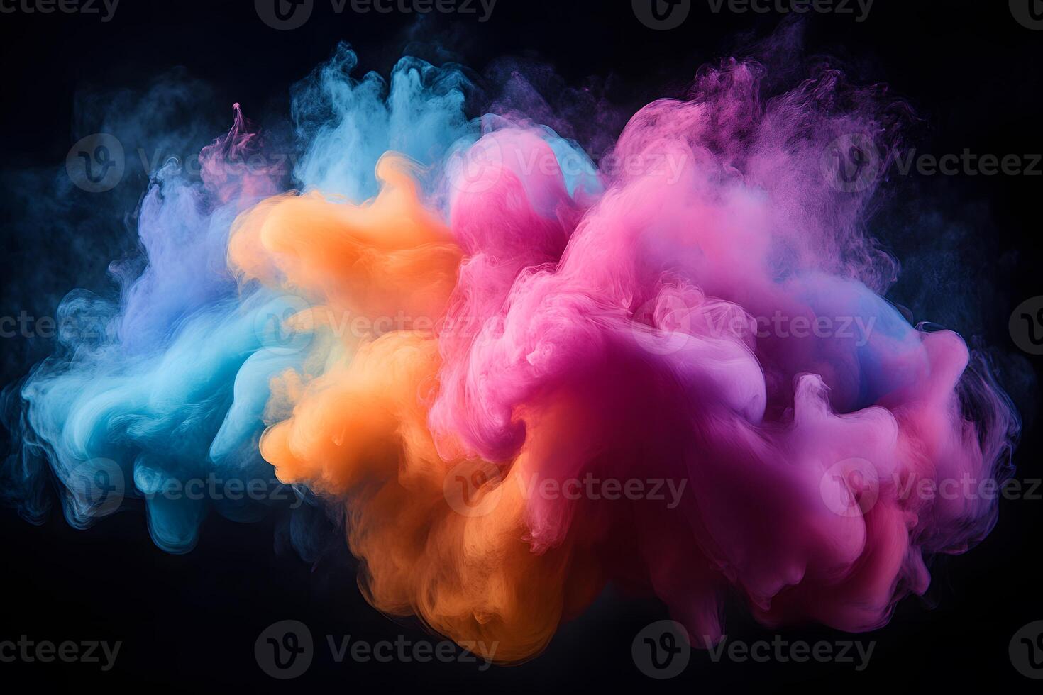 Vibrant Multicolored Ink Explosion Abstract Art for Creative Design photo