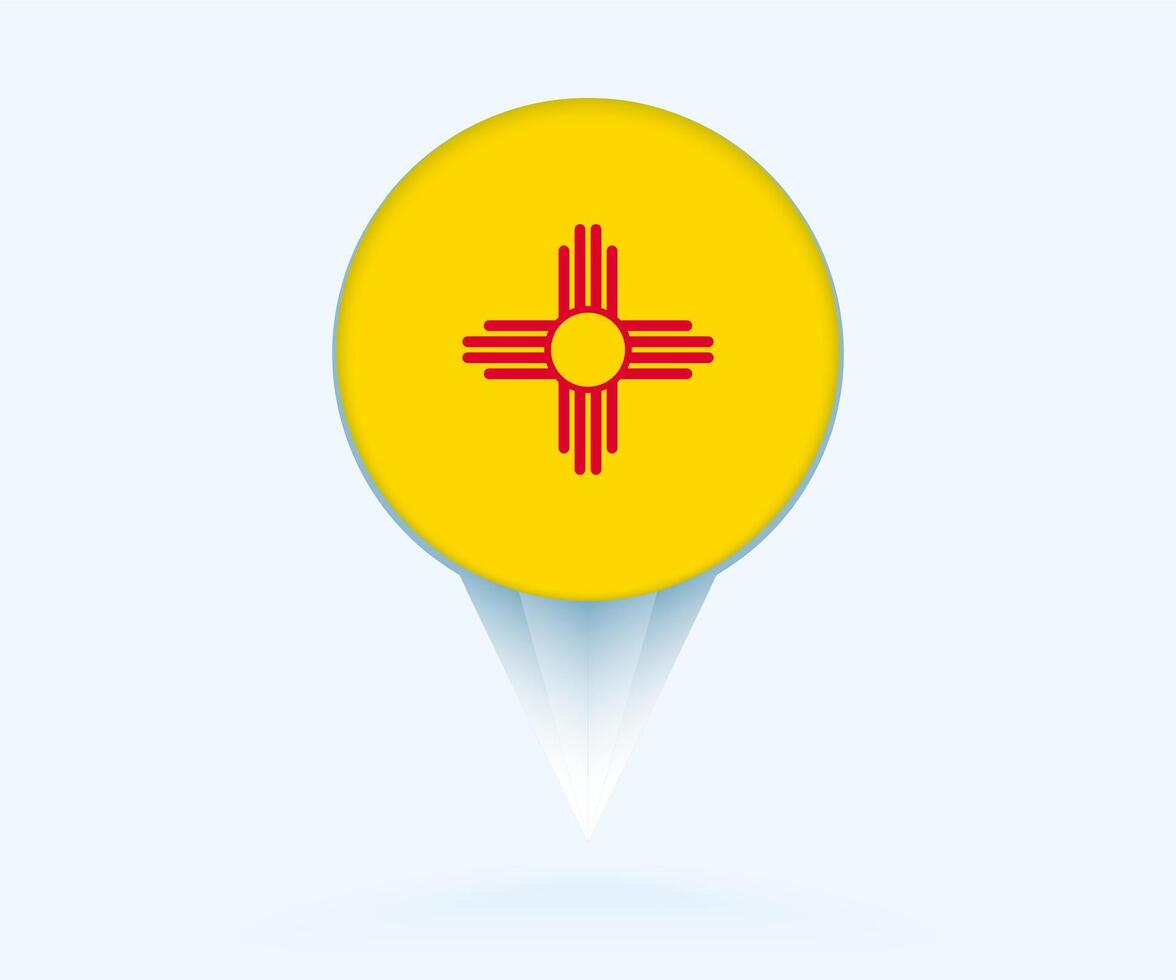 Map pointer with flag of New Mexico. vector
