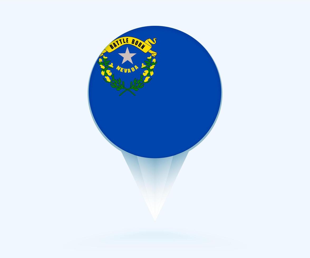 Map pointer with flag of Nevada. vector