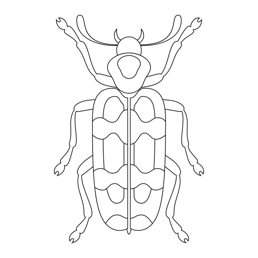 Coloring book of bogger beetle vector